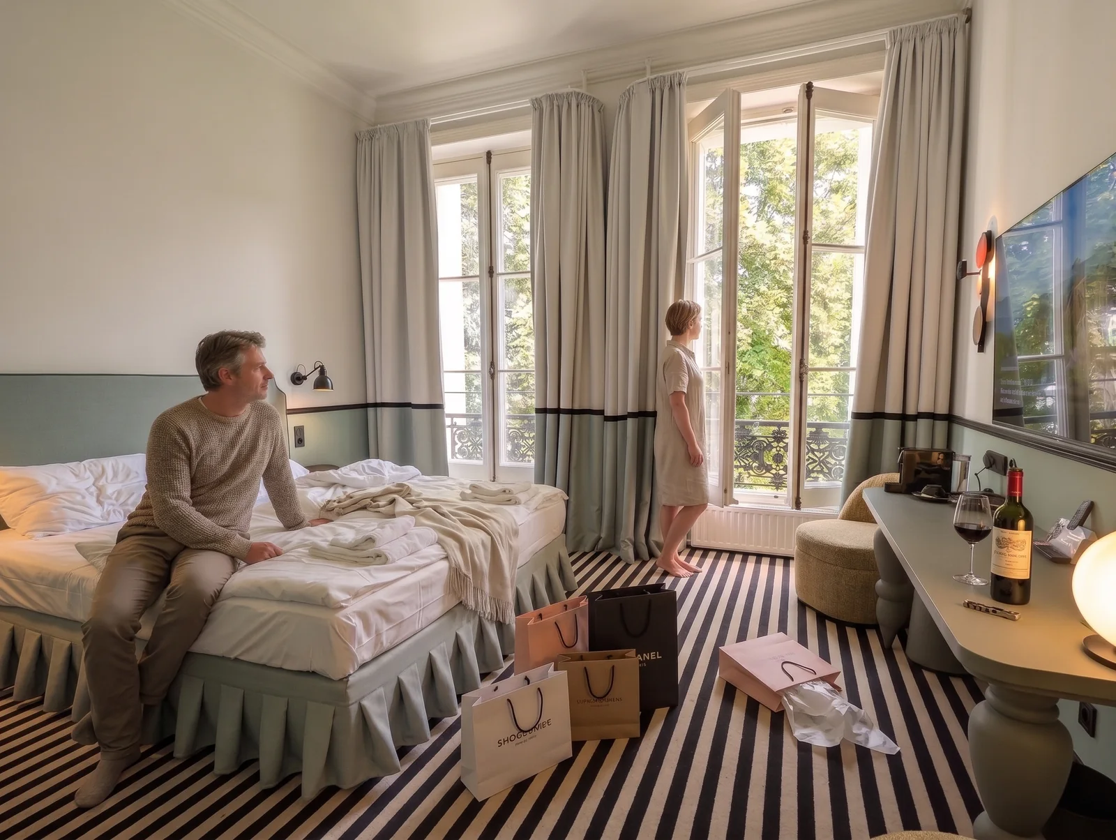 Garden Salon - Vier Flügelfenster & Weitblick ins Grüne
